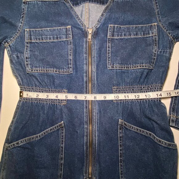 MADEWELL Patch Pocket Denim Coverall Jumpsuit Blue Size S - Picture 8 of 9